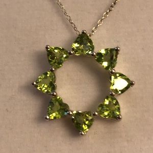 Peridot (Heart Cut) Sterling Silver with Chain